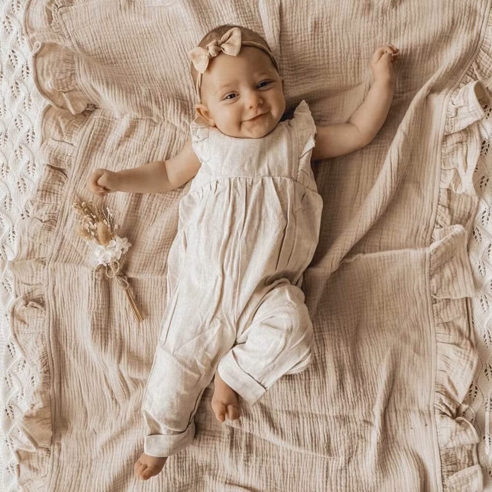 COUVERTURE BEBE-BISOU DE MOUSSELINE bebeloulou