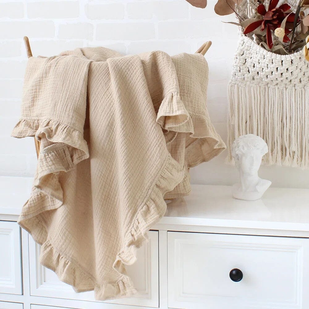 COUVERTURE BEBE-BISOU DE MOUSSELINE bebeloulou