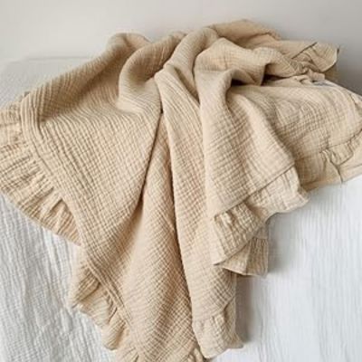 COUVERTURE BEBE-BISOU DE MOUSSELINE bebeloulou