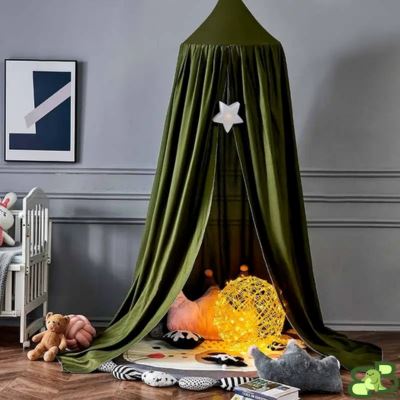 Ciel de lit bébé vert
