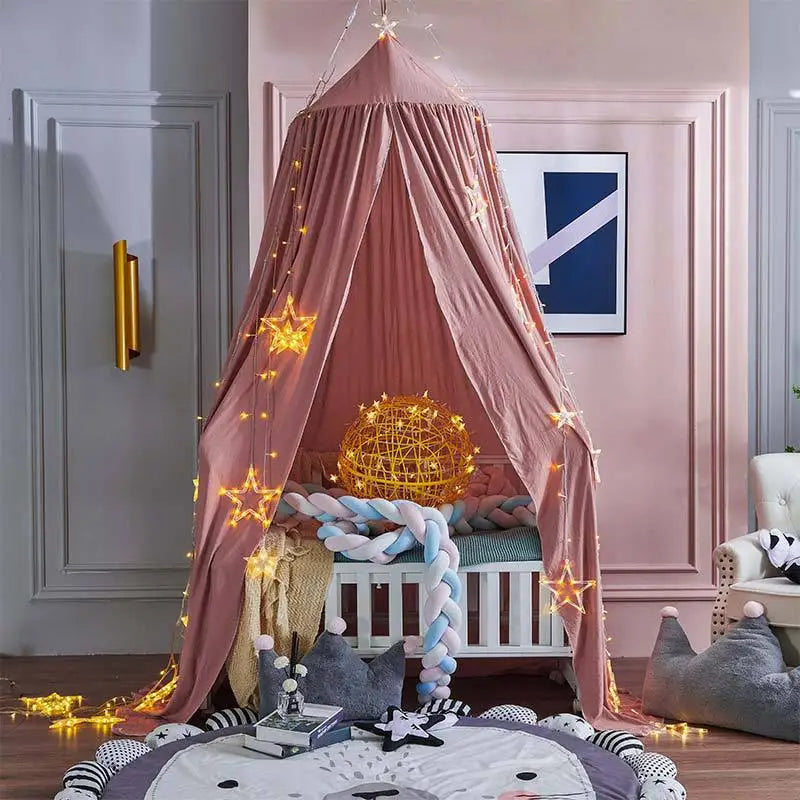 Ciel de lit cabane-Rose bebeloulou