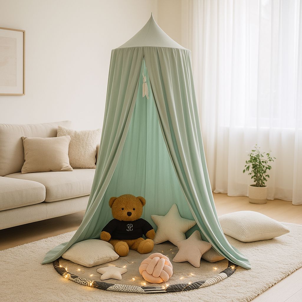 Ciel de lit bébé-Olive Vert bebeloulou