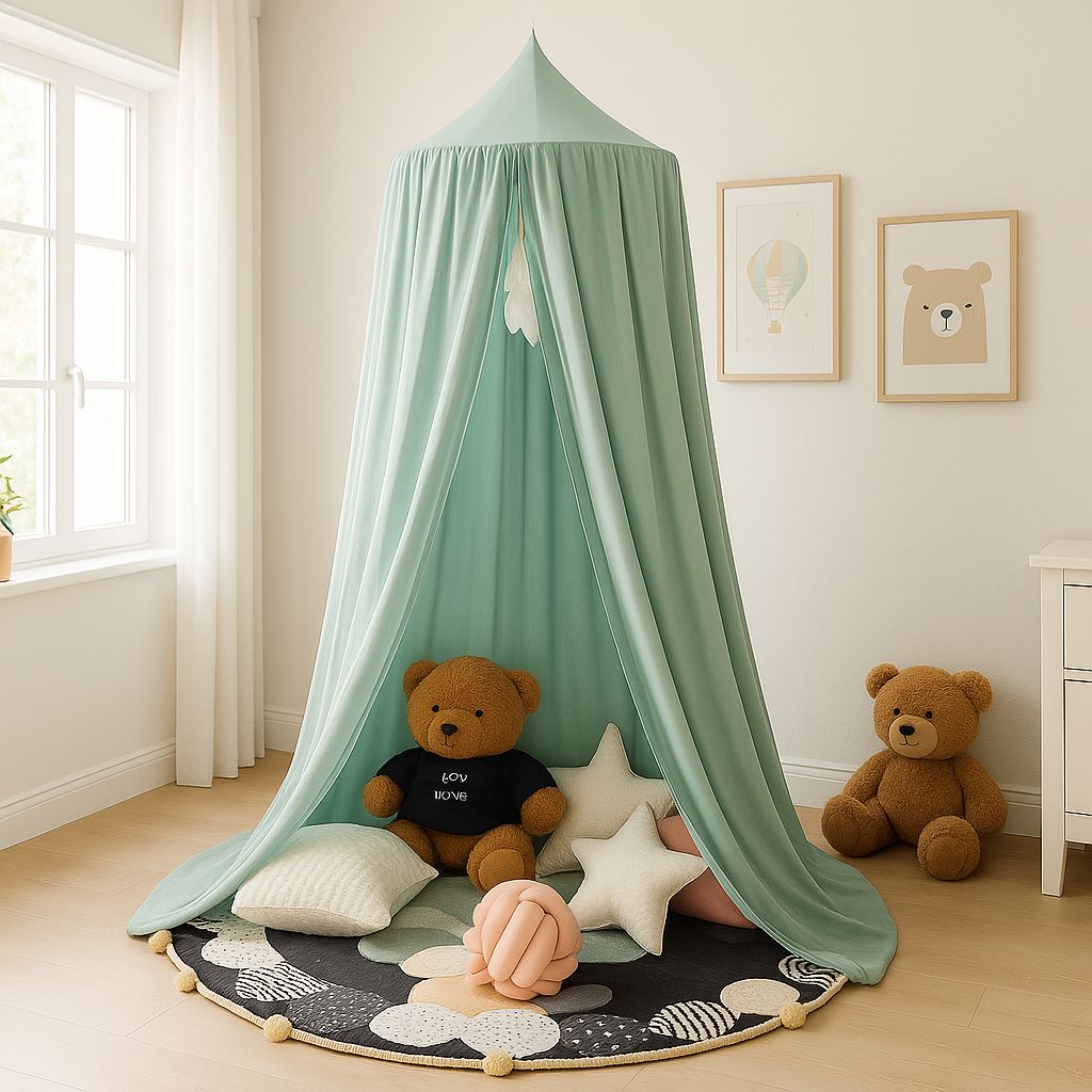 Ciel de lit bébé-Olive Vert bebeloulou