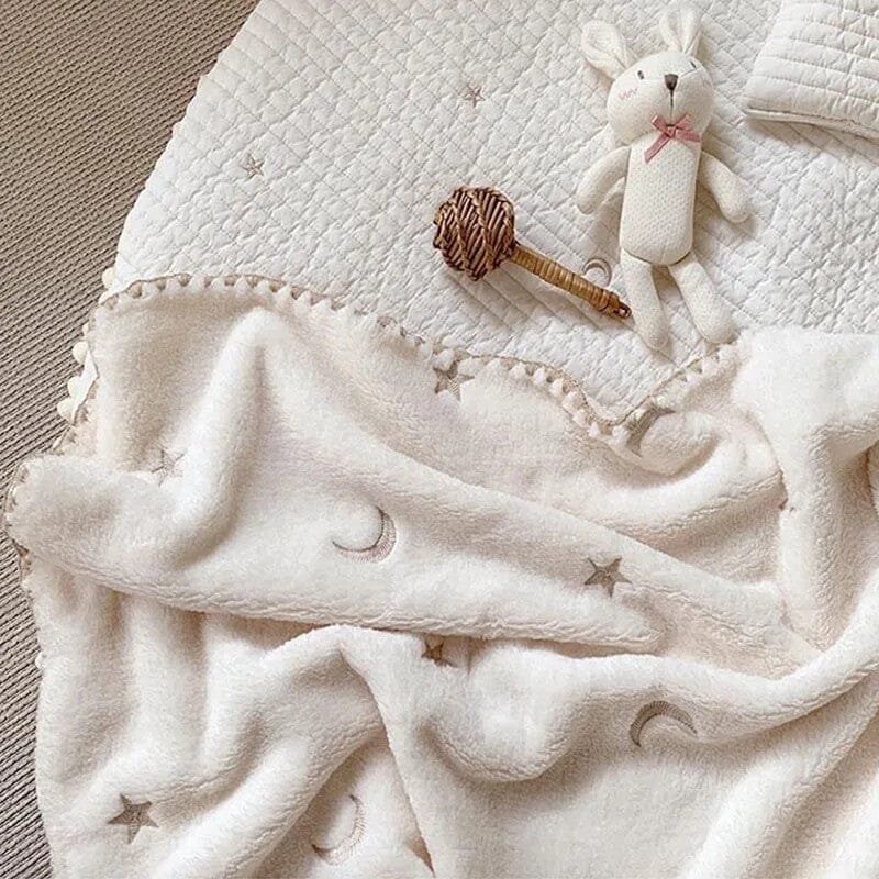 Couverture bébé-beige-étoiles