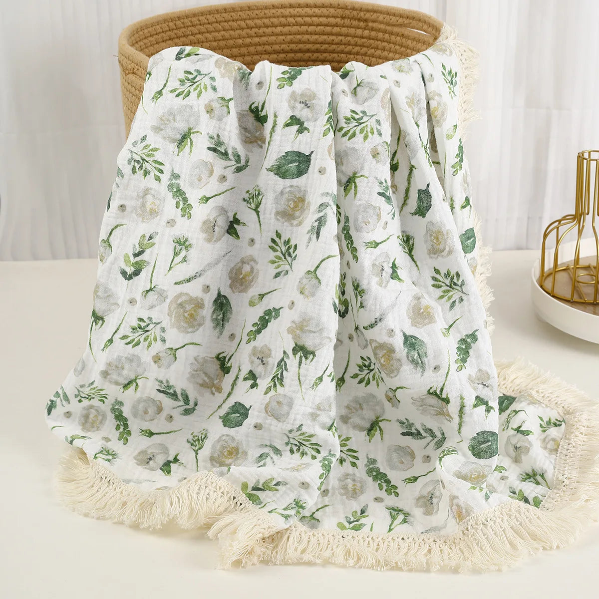 couverture-emmaillotage-fleurs-vertes