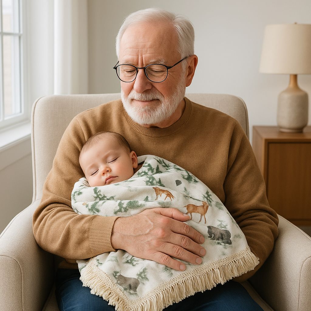 couverture-emmaillotage-enfant-avec-grand-pere