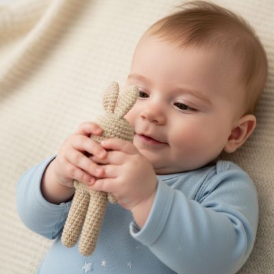 Doudou crochet Miffy enfant lapin beige