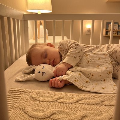 Doudou lapin Tout Doux bébé dort