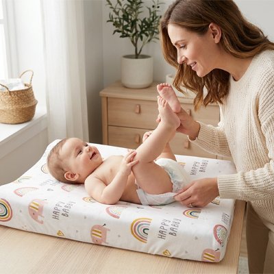 Housse matelas Ă langer arc en ciel enfant