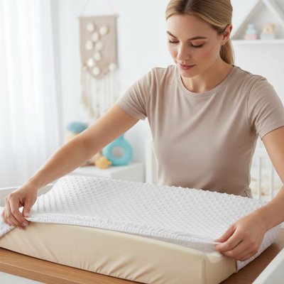 Housse matelas Ă langer blanc maman
