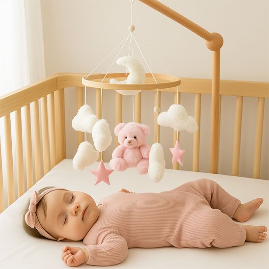 MOBILE BEBE rose enfant