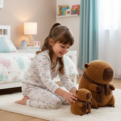 Peluche Capybara Capou chambre