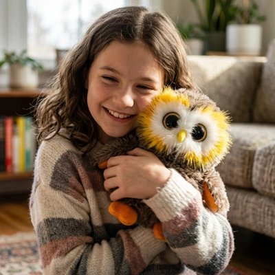 Peluche chouette Hibou marron enfant