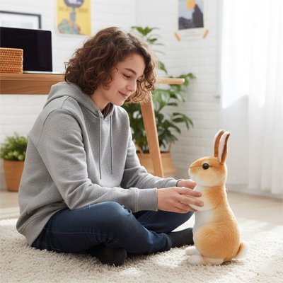 Lapin peluche | Pompon bebeloulou
