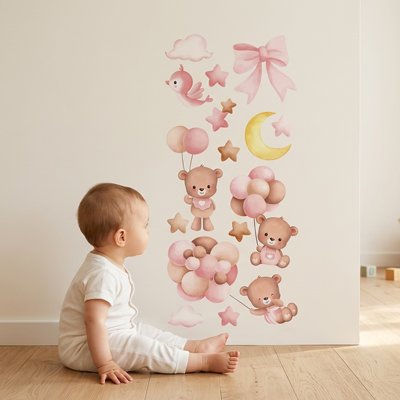 Stickers muraux chambre rose enfant