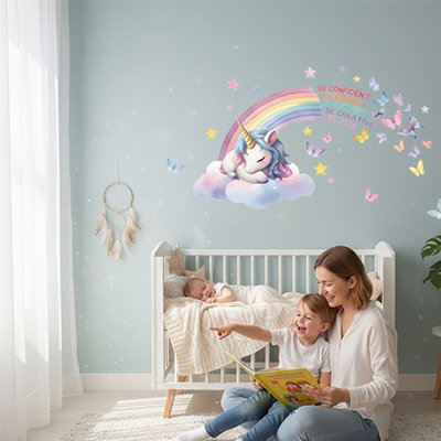 Stickers muraux enfant | Licorne bebeloulou