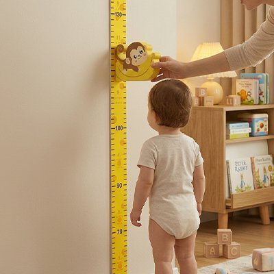 Toise enfant bébé maman