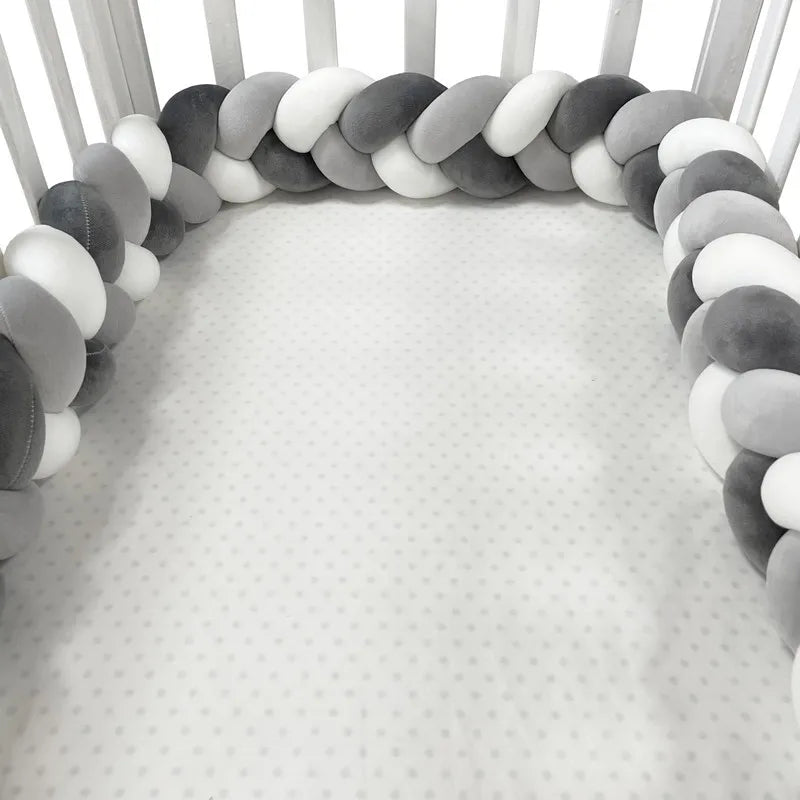 tour de lit tresse-gris