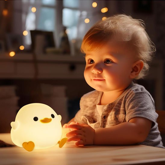 VEILLEUSE BEBE canard fille