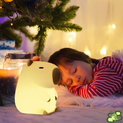 Veilleuse bebe enfant dort davant lampe