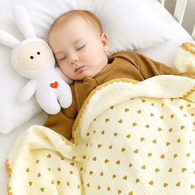 Couverture bebe beige fille dort
