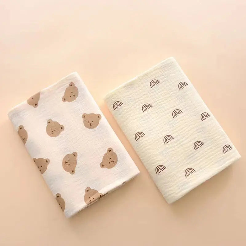 2Pc 80*80cm Cotton Muslin Baby Receiving Blankets for Girls and Boys Newborn Muslin Swaddle Blanket Bedding Infant Bath Towel bebeloulou