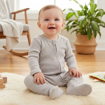 Barboteuse bébé garçon gris