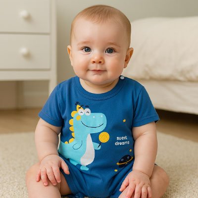 Barboteuse bleu dino