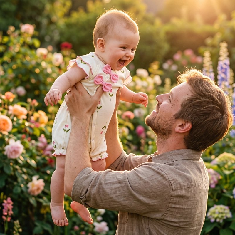 Barboteuse floral bébé papa