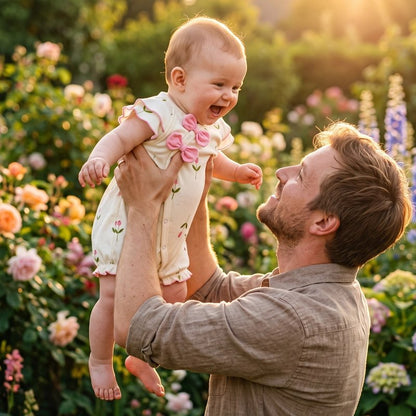 Barboteuse floral bébé papa