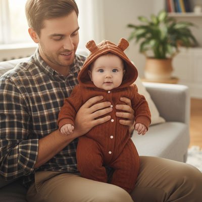 Barboteuse marron papa