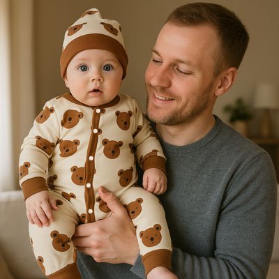 Barboteuse ours bruin papa