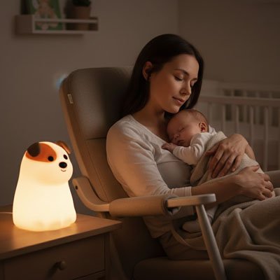 BEBE VEILLEUSE chien maman bebe
