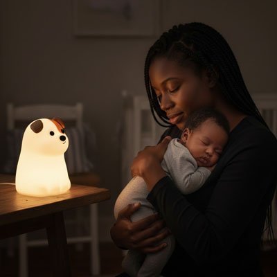 BEBE VEILLEUSE chien maman