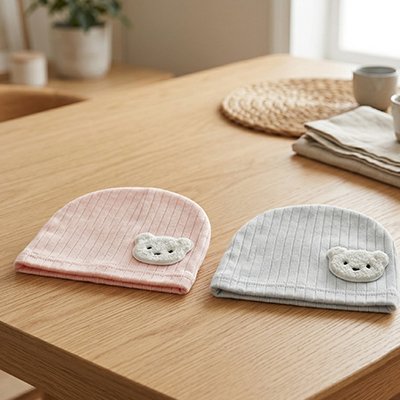 Bonnet bebe Ours mignonrose bleu