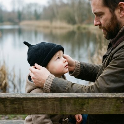 BONNET BEBE AU TRICOT Noir papa