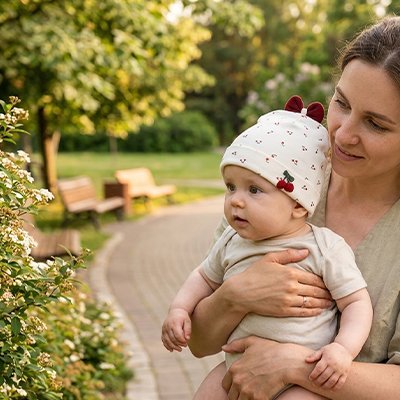 Bonnet bebe Tête lapin cerise