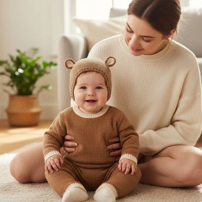 Bonnet bébé fille | Ourson bebeloulou