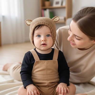 Bonnet bébé fille | Ourson bebeloulou