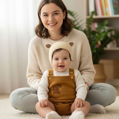 Bonnet bébé fille | Ourson bebeloulou