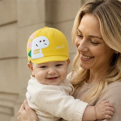 Casquette bebe jaune maman