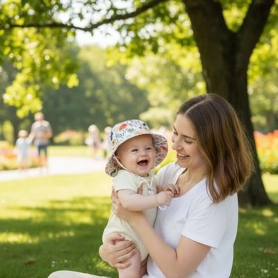 CHAPEAU BEBE Protection Solaire fleurs