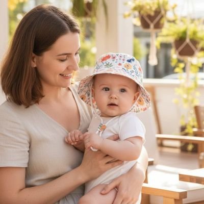 CHAPEAU BEBE Protection Solaire maman