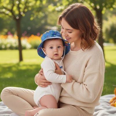 CHAPEAU BEBE Protection Solaire fleurs