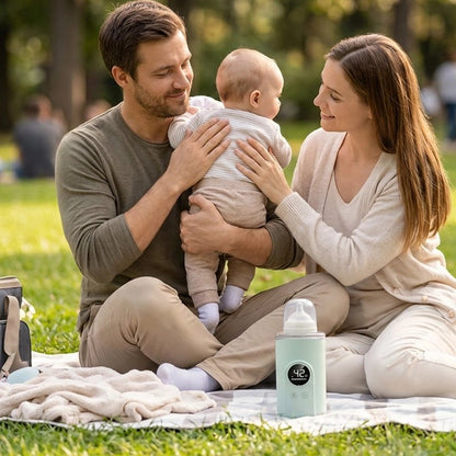 Chauffe biberon nomade parents au parc