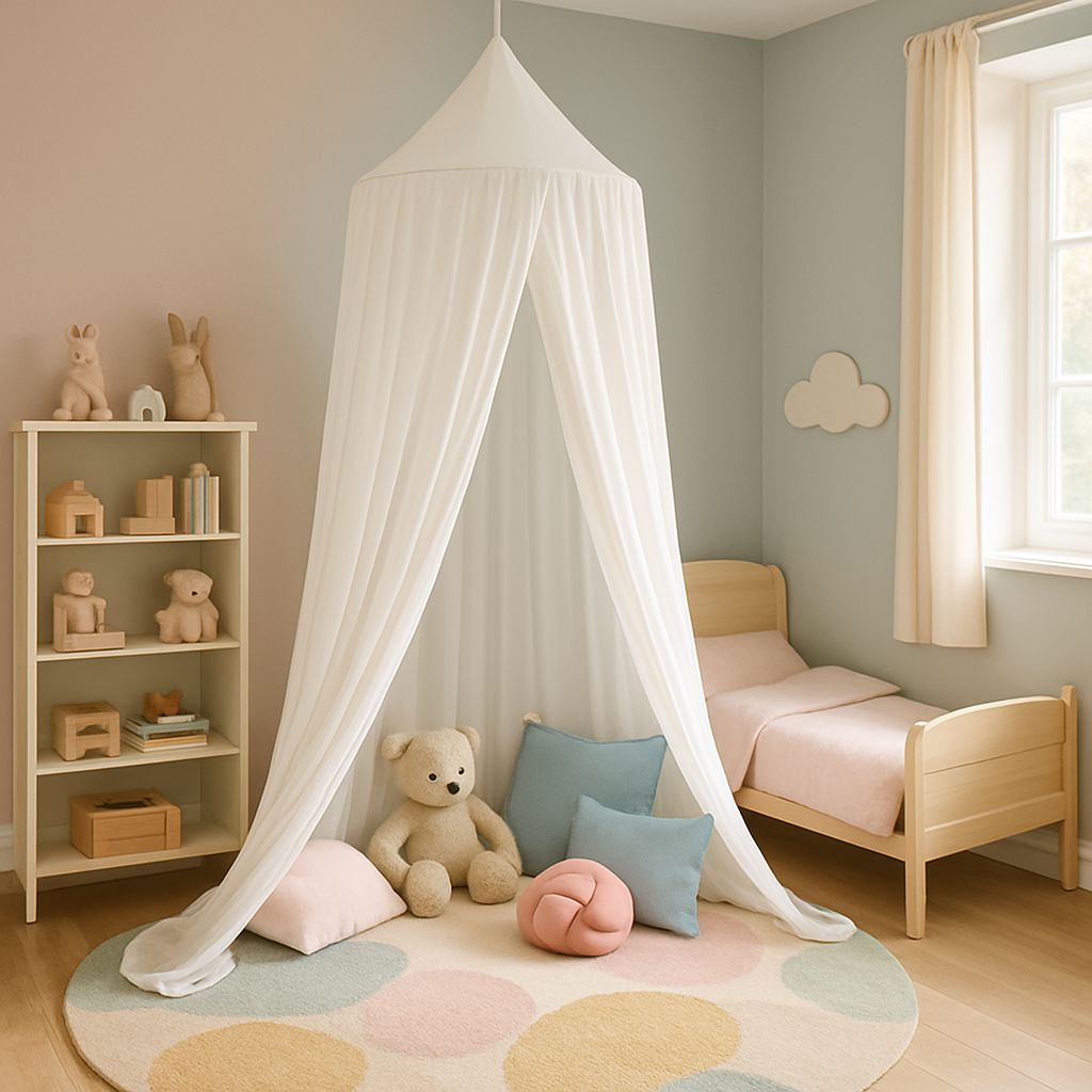 Ciel de lit cabane blanc