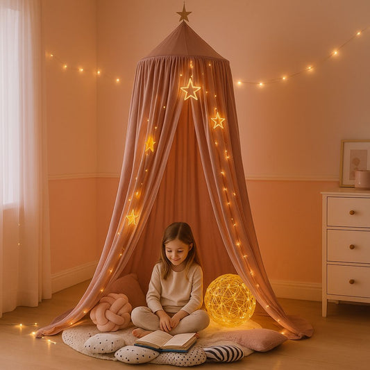 Ciel de lit cabane-Rose