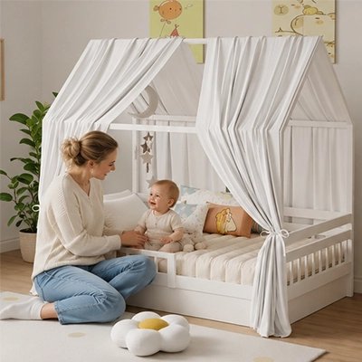 Ciel de lit enfant Rêve Céleste beige