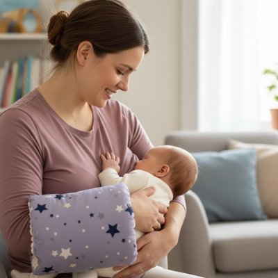 Coussin d'allaitement  ergonomique bleu 