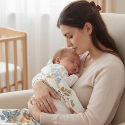 Couverture bébé naissance maman enfant